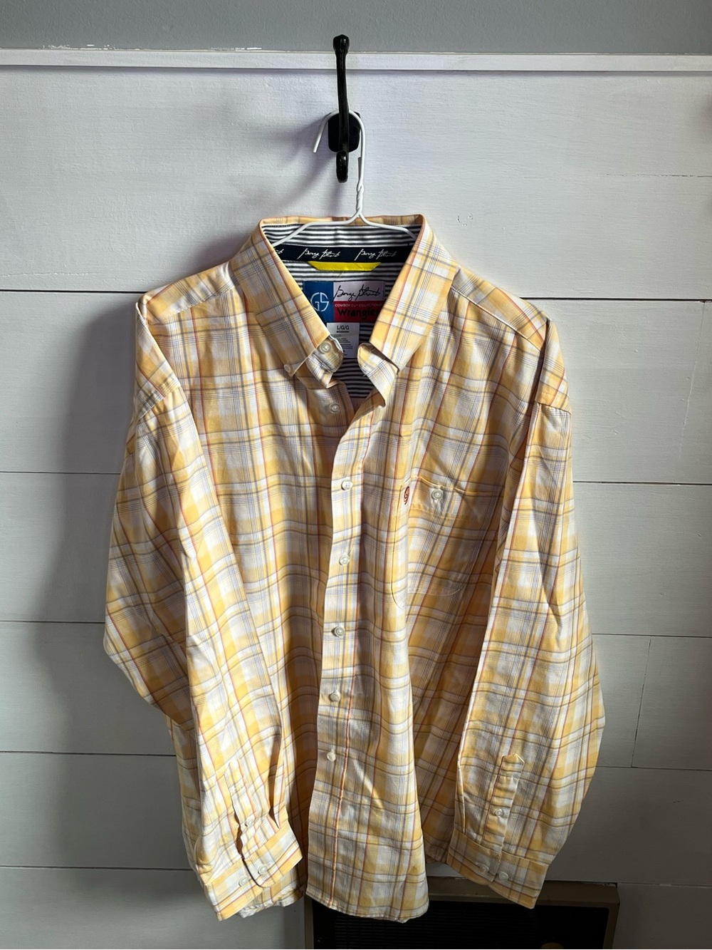 George Strait Wrangler Men’s Yellow Plaid Button-Down Shirt